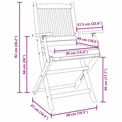 Klappstuhl 6 pcs Grau 49 x 57,5 x 92 cm Massivholz Akazie