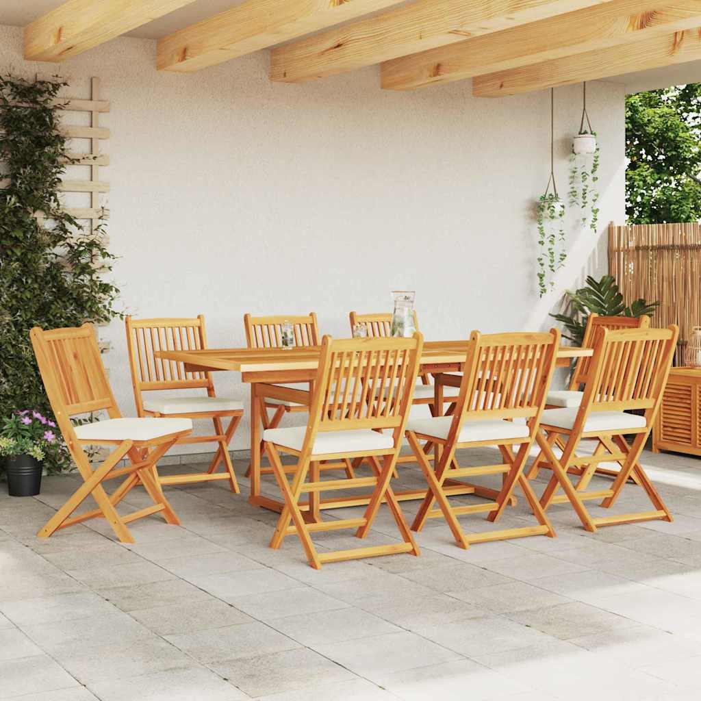 Klappstuhl 8 pcs Weiß 49 x 57,5 x 92 cm Massivholz Akazie