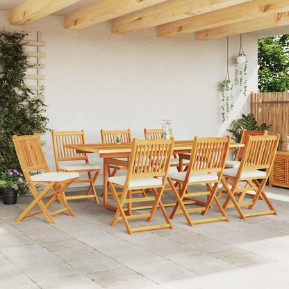 Klappstuhl 8 pcs Weiß 49 x 57,5 x 92 cm Massivholz Akazie