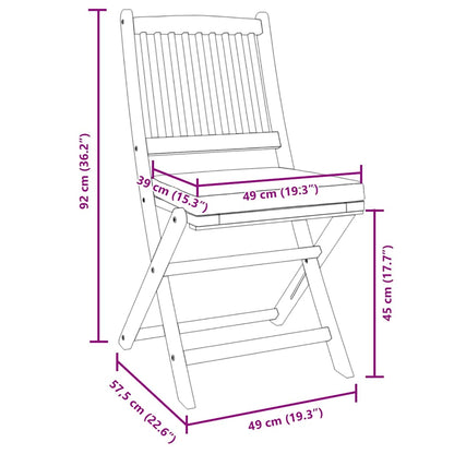 Klappstuhl 8 pcs Weiß 49 x 57,5 x 92 cm Massivholz Akazie