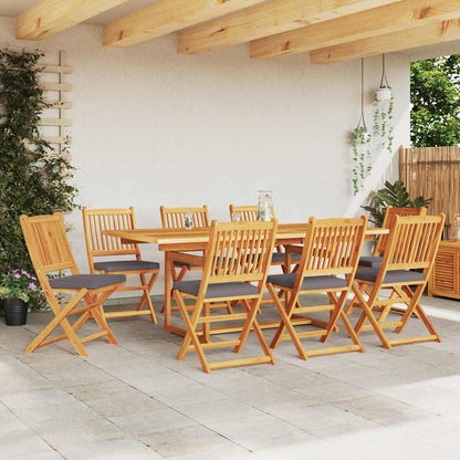 Klappstuhl 8 pcs Grau 49 x 57,5 x 92 cm Massivholz Akazie