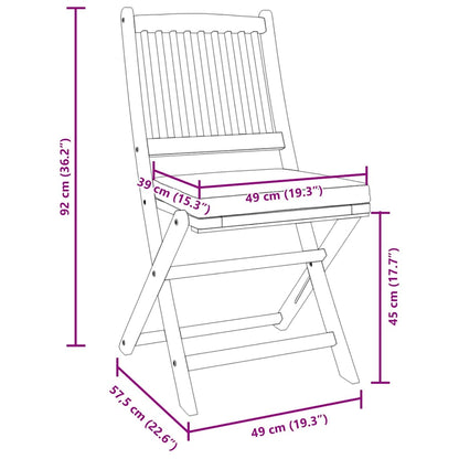 Klappstuhl 8 pcs Grau 49 x 57,5 x 92 cm Massivholz Akazie