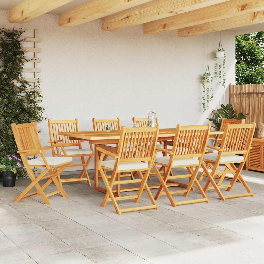 Klappstuhl 8 pcs Weiß 49 x 57,5 x 92 cm Massivholz Akazie