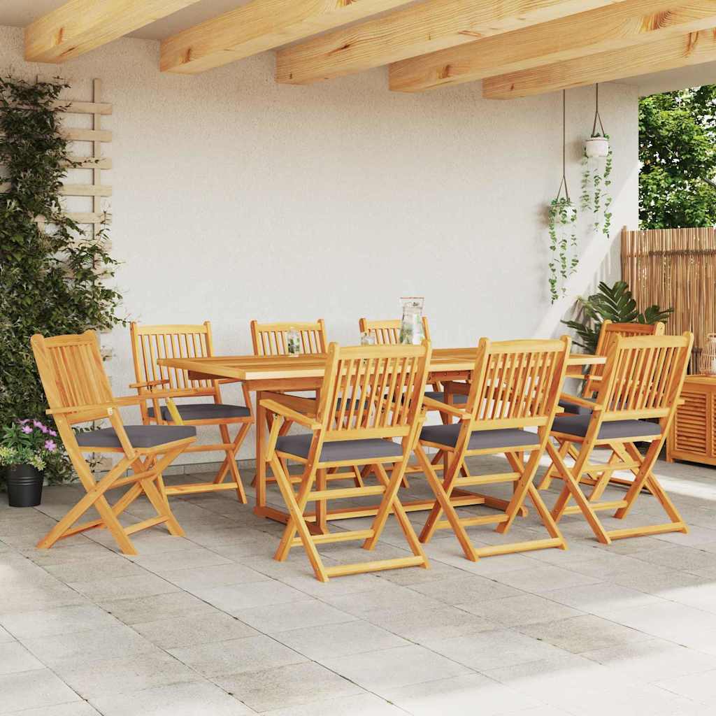 Klappstuhl 8 pcs Grau 49 x 57,5 x 92 cm Massivholz Akazie
