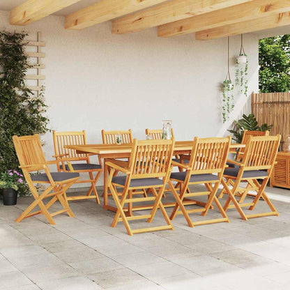 Klappstuhl 8 pcs Grau 49 x 57,5 x 92 cm Massivholz Akazie