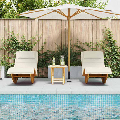 Sonnenliege 2 pcs Braun 60 x 154 x 74cm Massivholz Akazie