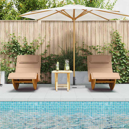 Sonnenliege 2 pcs Braun 60 x 154 x 74cm Massivholz Akazie