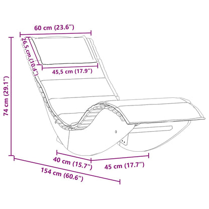 Sonnenliege 2 pcs Braun 60 x 154 x 74cm Massivholz Akazie