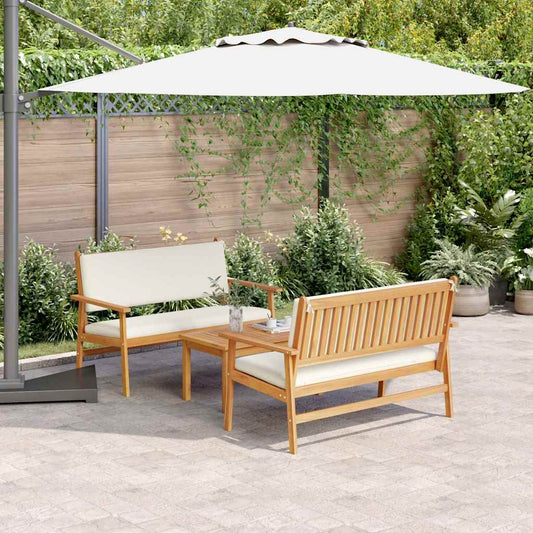 Garten-Sofa-Set 3 pcs Braun 75 x 45 x 38cm Massivholz Akazie