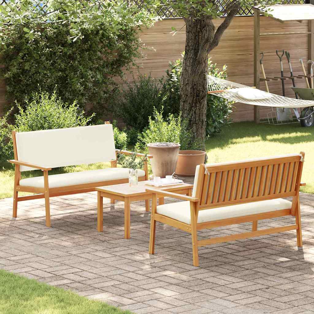 Garten-Sofa-Set 3 pcs Braun 75 x 45 x 38cm Massivholz Akazie