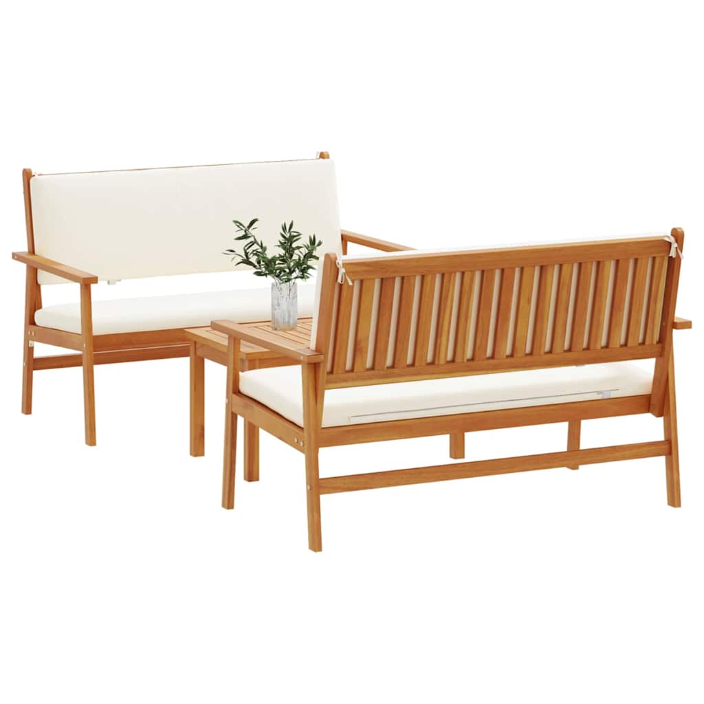 Garten-Sofa-Set 3 pcs Braun 75 x 45 x 38cm Massivholz Akazie