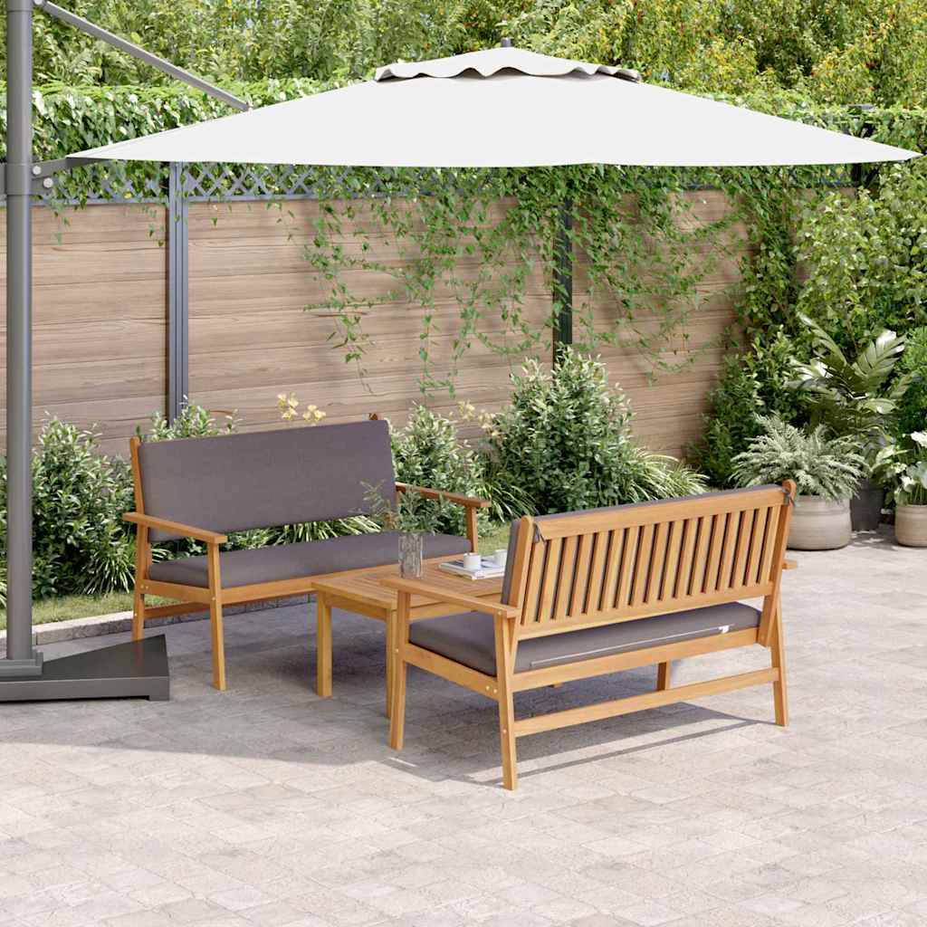 Garten-Sofa-Set 3 pcs Braun 75 x 45 x 38cm Massivholz Akazie