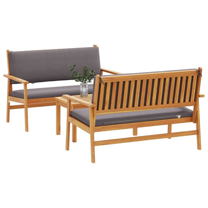 Garten-Sofa-Set 3 pcs Braun 75 x 45 x 38cm Massivholz Akazie