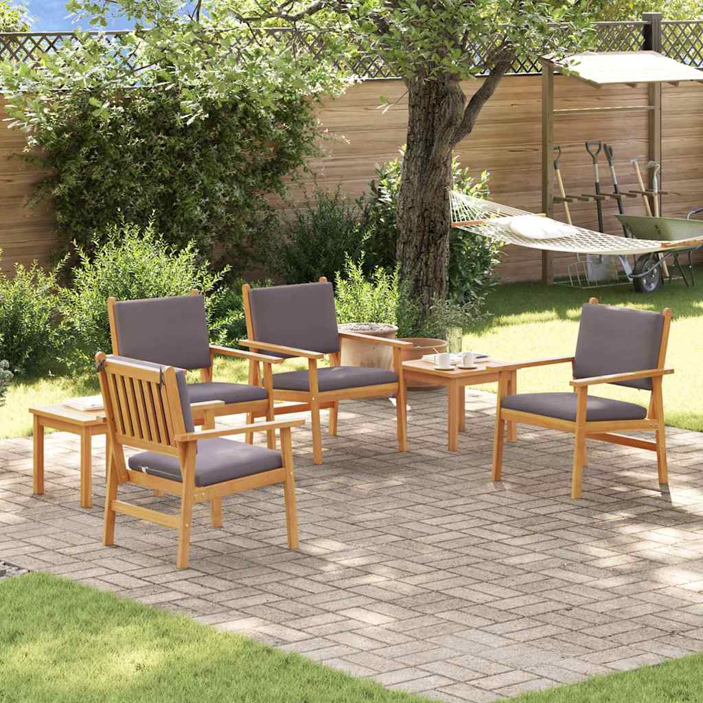 Garten-Sofa-Set 6 pcs Braun 45 x 45 x 38cm Massivholz Akazie