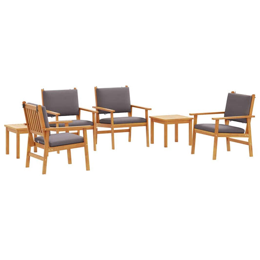 Garten-Sofa-Set 6 pcs Braun 45 x 45 x 38cm Massivholz Akazie