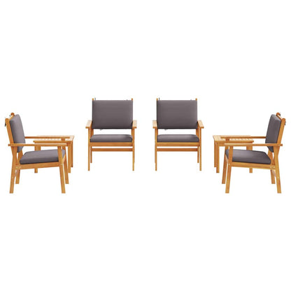 Garten-Sofa-Set 6 pcs Braun 45 x 45 x 38cm Massivholz Akazie