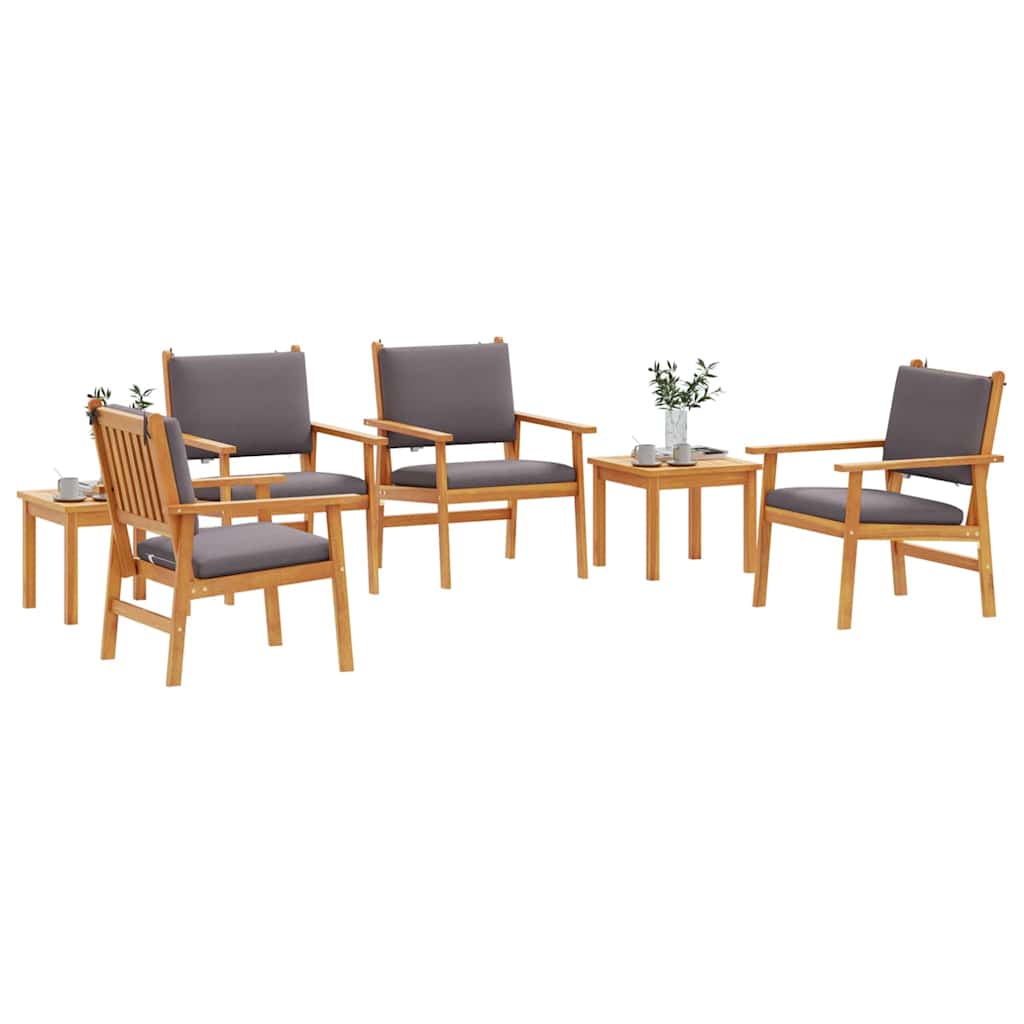 Garten-Sofa-Set 6 pcs Braun 45 x 45 x 38cm Massivholz Akazie