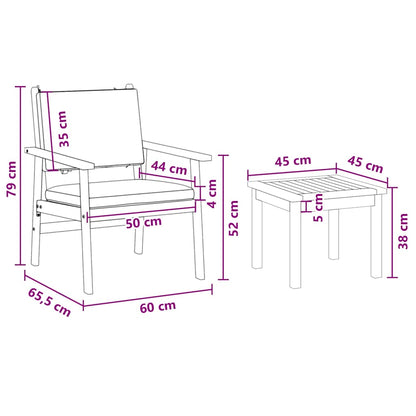 Garten-Sofa-Set 6 pcs Braun 45 x 45 x 38cm Massivholz Akazie