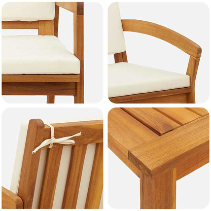 Bistrogarnitur 4 pcs Braun 75 x 45 x 38cm Massivholz Akazie