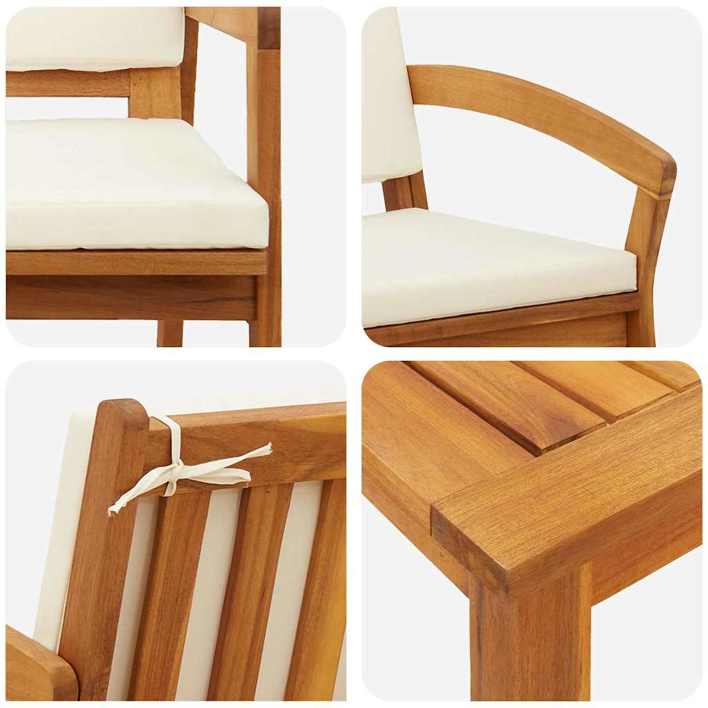 Bistrogarnitur 3 pcs Braun 75 x 45 x 38cm Massivholz Akazie