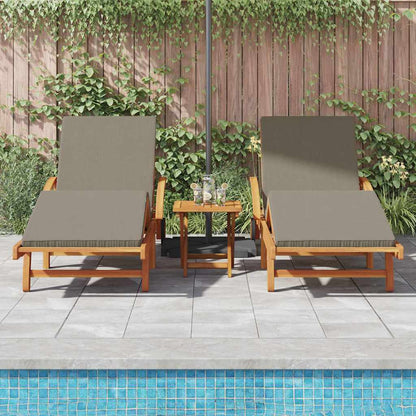 Sonnenliege 2 pcs Taupe 200 x 67 x 84cm Massivholz Akazie