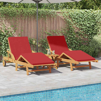 Sonnenliege 2 pcs Rot 200 x 67 x 84cm Massivholz Akazie