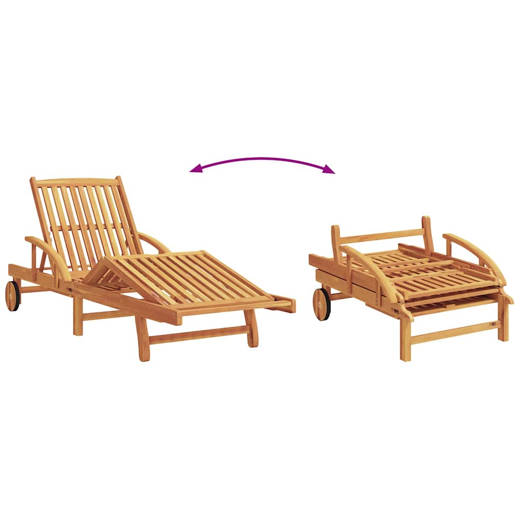 Sonnenliege 2 pcs Rot 200 x 67 x 84cm Massivholz Akazie