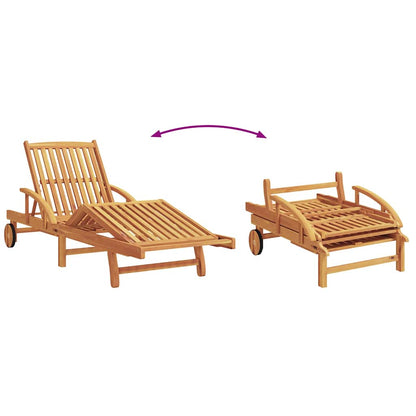 Sonnenliege 2 pcs Rot 200 x 67 x 84cm Massivholz Akazie