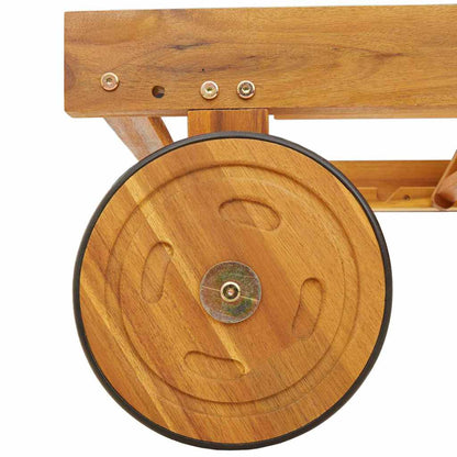 Sonnenliege mit Kissen Braun 125 x 200 x 84cm Massivholz Akazie