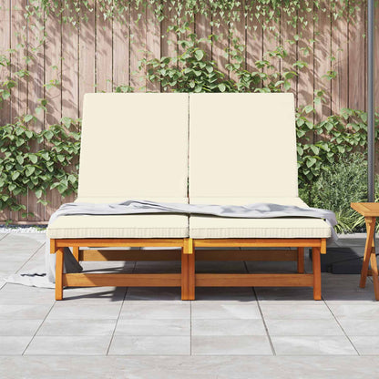 Sonnenliege mit Kissen Braun 125 x 200 x 84cm Massivholz Akazie