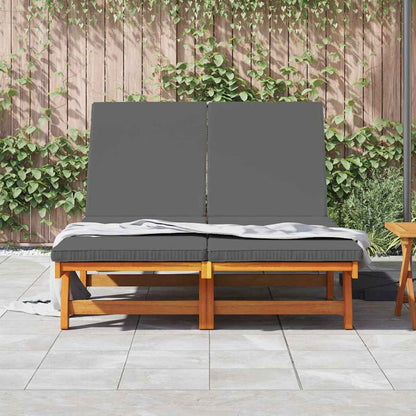 Sonnenliege mit Kissen Braun 125 x 200 x 84cm Massivholz Akazie