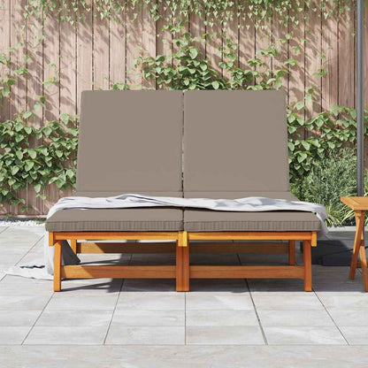 Sonnenliege mit Kissen Braun 125 x 200 x 84cm Massivholz Akazie