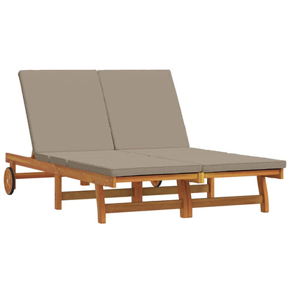 Sonnenliege mit Kissen Braun 125 x 200 x 84cm Massivholz Akazie