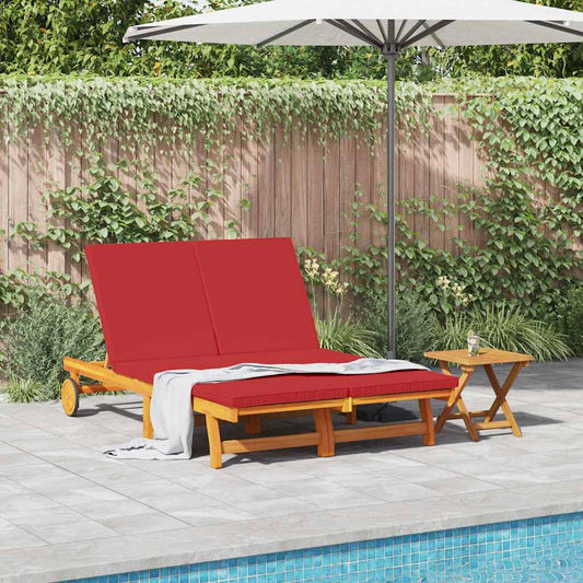 Sonnenliege mit Kissen Braun 125 x 200 x 84cm Massivholz Akazie