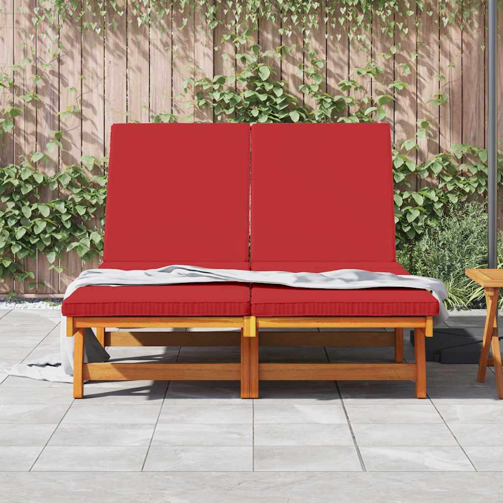 Sonnenliege mit Kissen Braun 125 x 200 x 84cm Massivholz Akazie