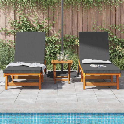 Sonnenliege 2 pcs Braun 63 x 199 x 85cm Massivholz Akazie