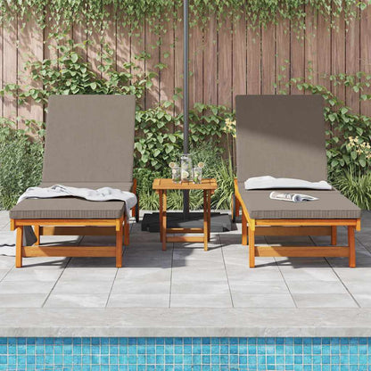 Sonnenliege 2 pcs Braun 63 x 199 x 85cm Massivholz Akazie