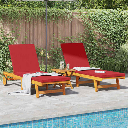Sonnenliege 2 pcs Braun 63 x 199 x 85cm Massivholz Akazie
