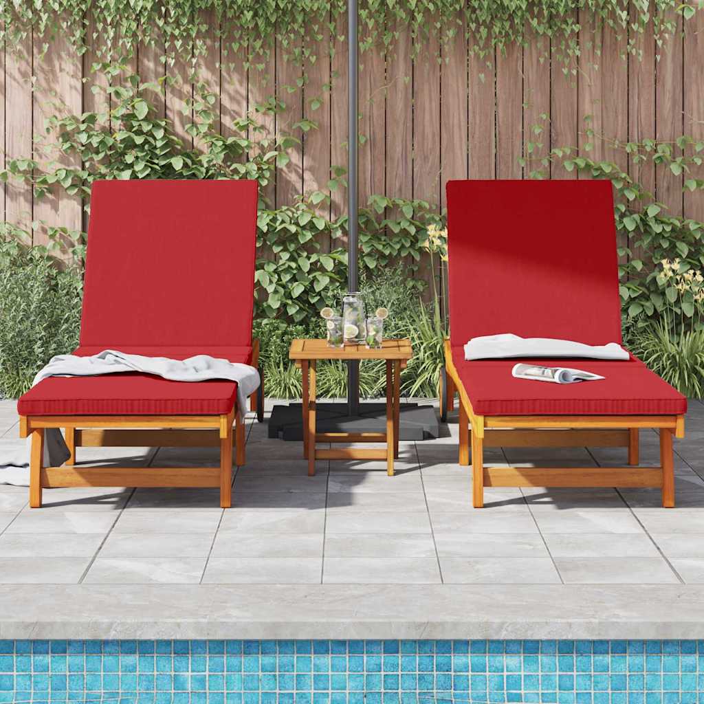 Sonnenliege 2 pcs Braun 63 x 199 x 85cm Massivholz Akazie