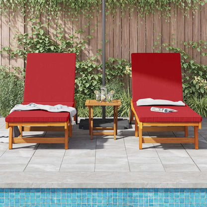 Sonnenliege 2 pcs Braun 63 x 199 x 85cm Massivholz Akazie