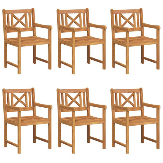 Gartenstuhl 6 pcs Braun 56 x 56 x 90cm Massivholz Akazie