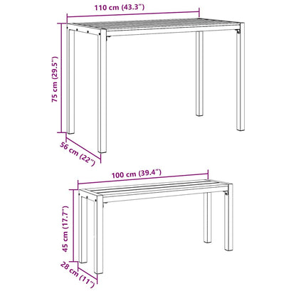 Garten Essgruppe mit Kissen 3 pcs Anthrazit Stahl