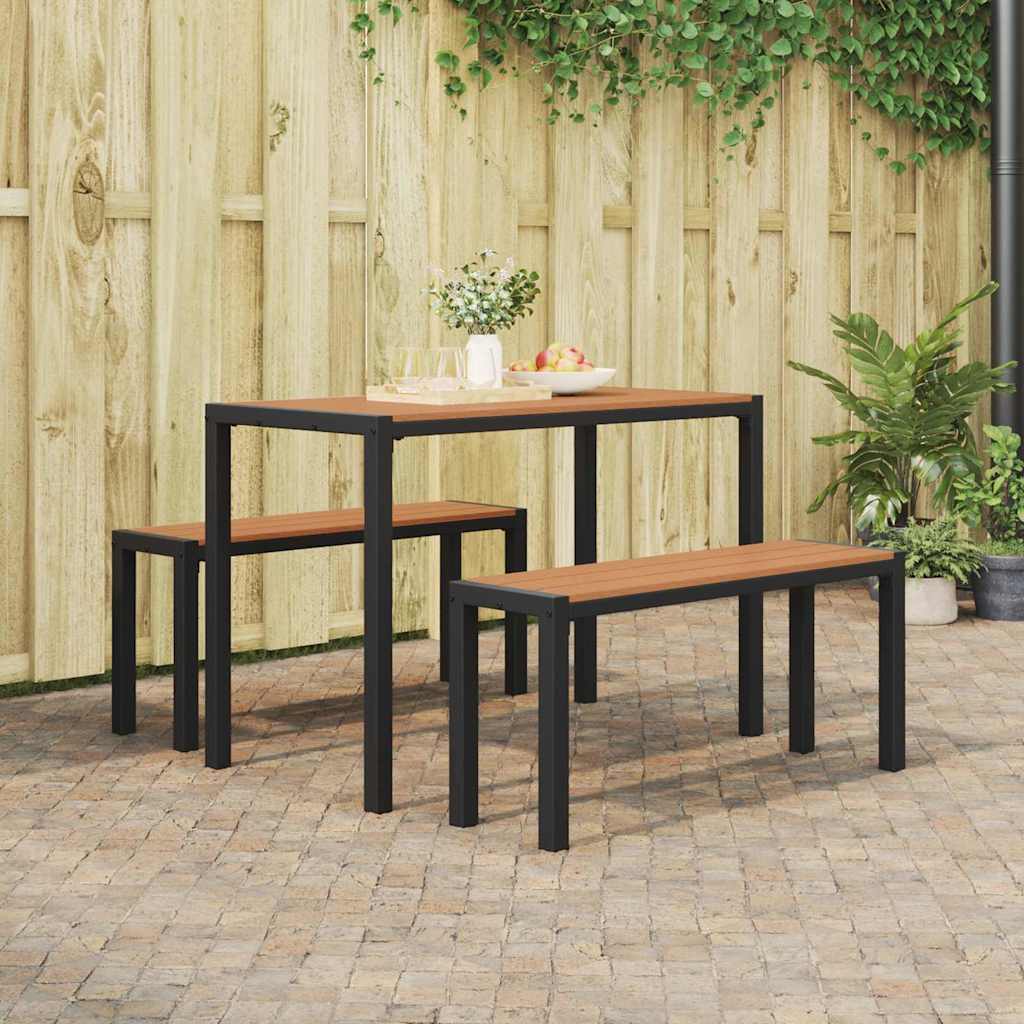 Garten Essgruppe mit Kissen 3 pcs Braun Stahl