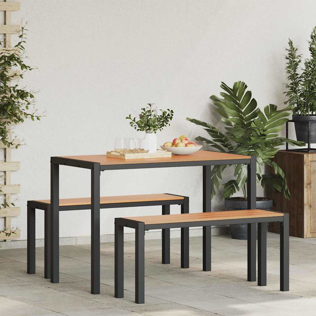 Garten Essgruppe mit Kissen 3 pcs Braun Stahl