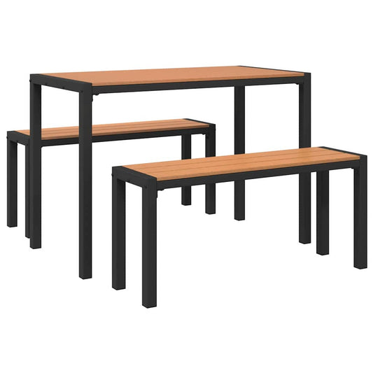 Garten Essgruppe mit Kissen 3 pcs Braun Stahl