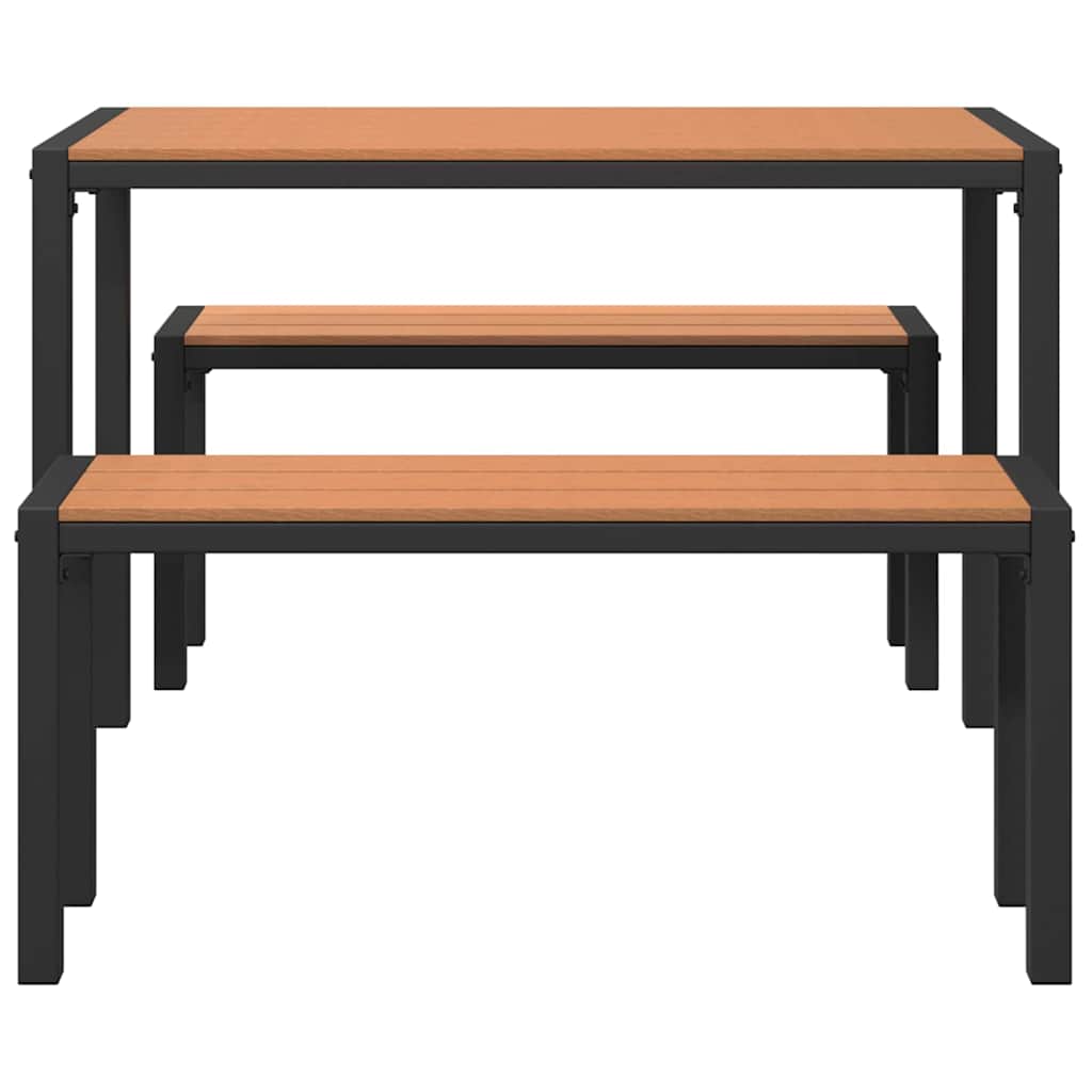 Garten Essgruppe mit Kissen 3 pcs Braun Stahl