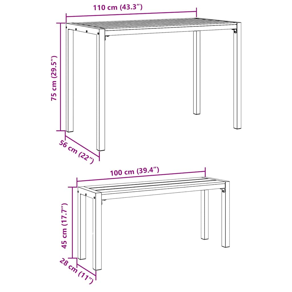 Garten Essgruppe mit Kissen 3 pcs Braun Stahl