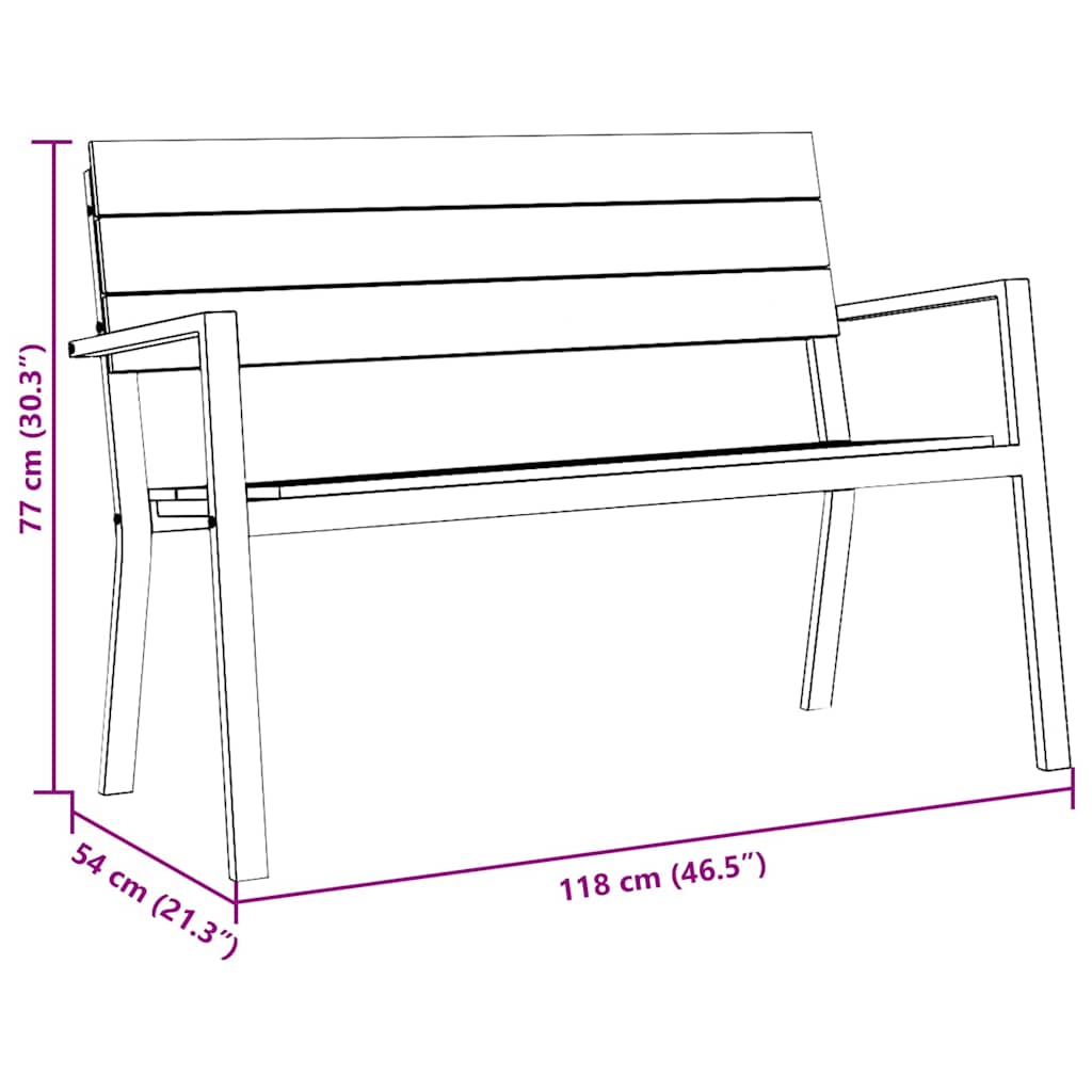 Gartenbank Braun 118 x 54 x 77cm Stahl