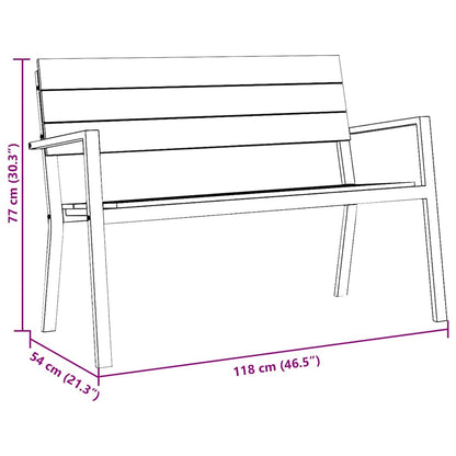 Gartenbank Braun 118 x 54 x 77cm Stahl