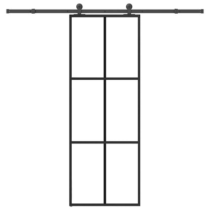 Schiebetür mit Beschlag 76x205 cm ESG-Glas & Aluminium